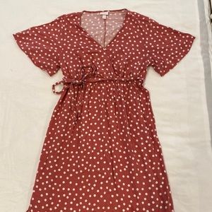 Isabel Maternity dress, pink polka dots size L